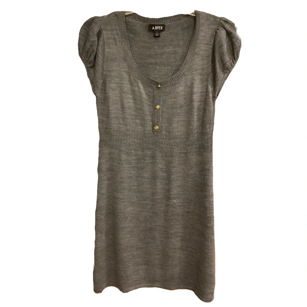 A BYER Women’s Sweater Dress Gray Sz L - Picture 2 of 9
